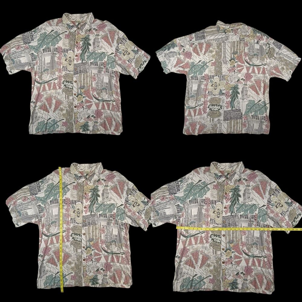 Vintage Rainforest Cafe Hawaiian Shirt Mens XL Chicago All Over Button Up
